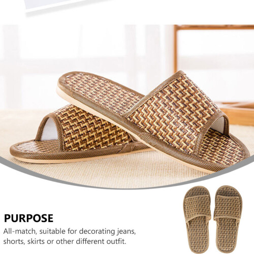 Open Toe Hausschuhe Bambus Sandalen 2