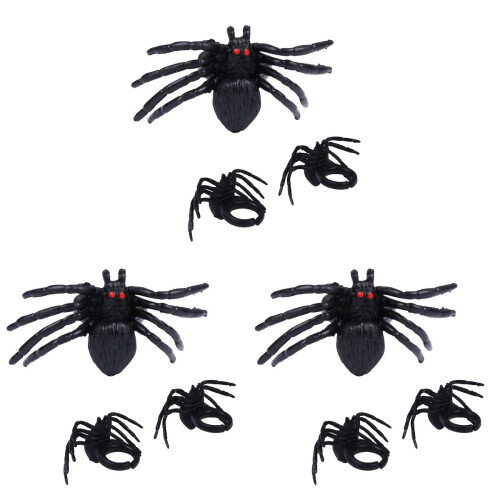 60 Halloween Spinne Ring Aus Kunststoff Partyring 1
