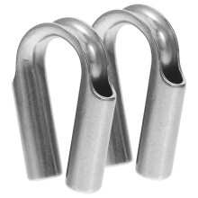2Pcs Silver Stainless Steel Thimbles for Rope Wire Cable Collar Rings
