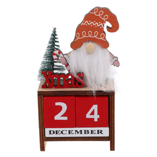 3Stk Holz Weihnachtskalender Blöcke Tischdekoration 2