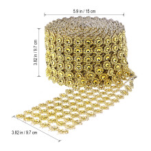 10 Yard Bloemvormige Lint 900 X 9 X 0,2 Cm Goud