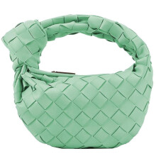 (Green)Tote Bag Woven Handbag Pu Leather Women's Shoulder Wallet Large Volume Braided Bag