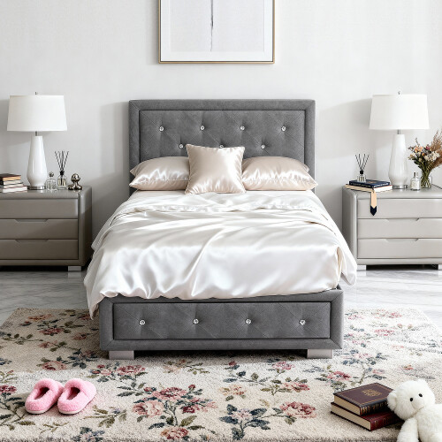 Comfy Living (3ft Single, Grey) Colorado Bed Frame 1