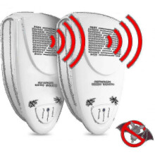 (EU PLUG,White)2pcs Ultrasonic Bat Repellent Pest Repellants Control,get Rid Of Bats In 72 Hours