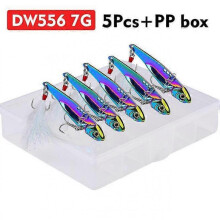 (7g)Lot of 5pcs Metal Blade Fishing Lures Hard VIB Crank Bait Sinking Hook Kit 5-20g