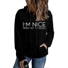 (S,2239)I 'M Nice Pero No Te Pases Women's Loose Winter Hooded Sweater