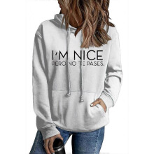 (S,2241)I 'M Nice Pero No Te Pases Women's Loose Winter Hooded Sweater