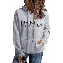 (XL,2236)I 'M Nice Pero No Te Pases Women's Loose Winter Hooded Sweater