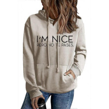 (XL,2240)I 'M Nice Pero No Te Pases Women's Loose Winter Hooded Sweater