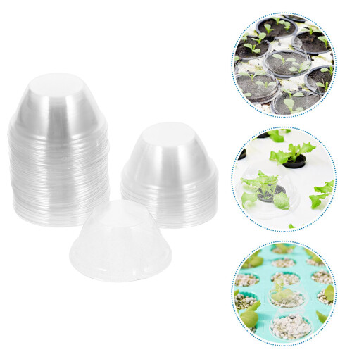 100Pièces Mini Transparente Pour Plantes Protection Humidité 1
