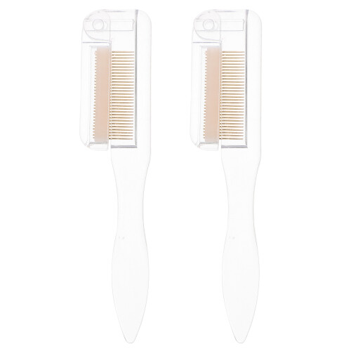2Pièces Brosse Sourcils Pliable Or Outil Multifonction 2