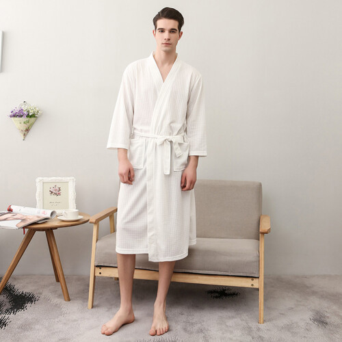 1Set Leichtes Polyester Bademantel Für Männer Im Sommer 2
