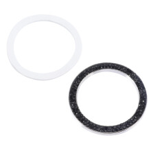 Waxiayuz Schwarzer Strass Zündknopf Ring 2