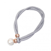 (Grey) 2 Pack Adjustables Pearl Curtain Rope Modern Style Punch-Free Curtain Ties Home Decorative Pearl Curtain Ties