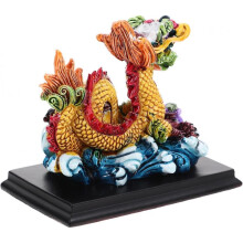 (7.5X6.3X5CM, As Shown2) Chinese Dragon Home Dragon Ornament Commemorate Home Decor China Travel Resin Dragon Sculpture Decor