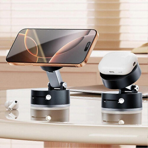 (White) Phone Suction Mount Foldable Phone Mount for Shower/Car/Mirror 2