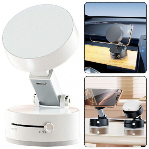 (Black) Phone Suction Mount Foldable Phone Mount for Shower/Car/Mirror 1