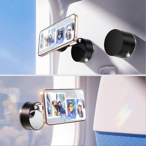 (Black) Phone Suction Mount Foldable Phone Mount for Shower/Car/Mirror 2