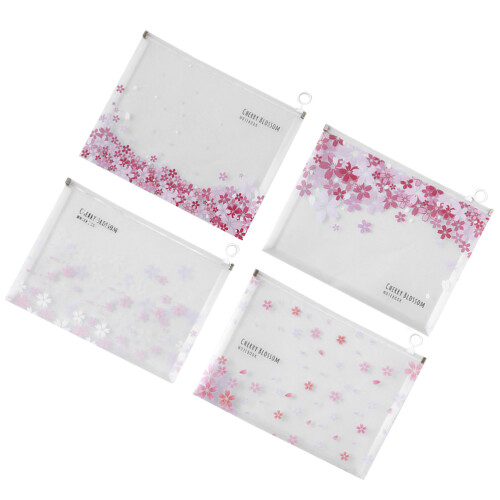 1 Set 4Stk Rosa Transparenter Reißverschlussbeutel
