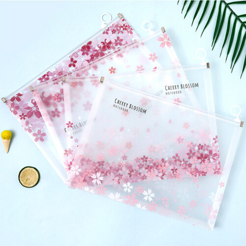 1 Set 4Stk Rosa Transparenter Reißverschlussbeutel 1