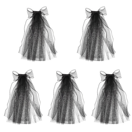5 -Haaraccessoire Mesh-Schleier Schwarz Braut Schleier 1