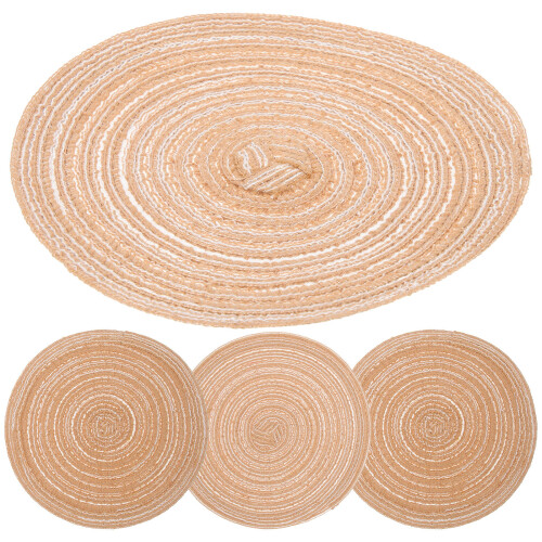 Worgeous Gewebte Runde Tischsets 4er Set 1
