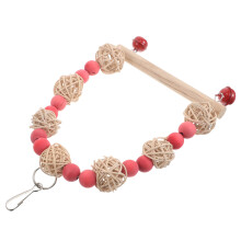 Parrot Swing Toy: Zitstok Met Rieten Papegaaien