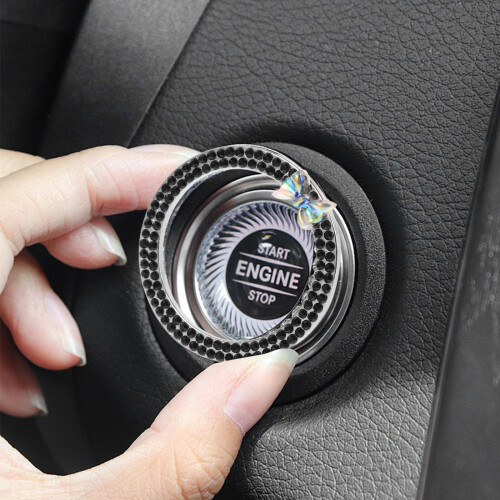Stylish Strass Druckknopf Startabdeckung Für Auto 2