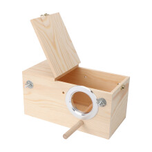 Masteelf 1set Light Brown Pine Wood Parrot Breeding Box For And Mating
