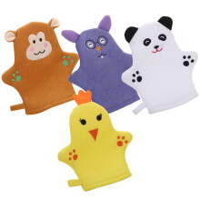 4Stk Baby Badehandschuhe Polyester Baumwolle Tierdesign Für Kinder