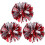 Mlins 3 Wiederverwendbare Cheerleader Pompoms Rot 7