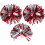 Mlins 3 Wiederverwendbare Cheerleader Pompoms Rot 5