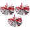 Mlins 3 Wiederverwendbare Cheerleader Pompoms Rot 4
