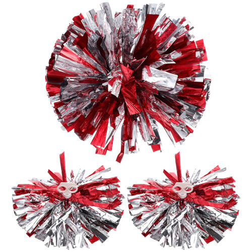Mlins 3 Wiederverwendbare Cheerleader Pompoms Rot 2