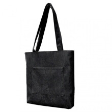 (Black) Retro Corduroy-Crossbody Bag with Front Pocket Stylish Vintage Shopping Bag for Daily