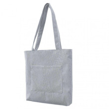 (Light Grey) Retro Corduroy-Crossbody Bag with Front Pocket Stylish Vintage Shopping Bag for Daily