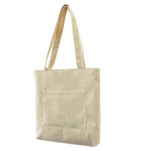 (Rice White) Retro Corduroy-Crossbody Bag with Front Pocket Stylish Vintage Shopping Bag for Daily