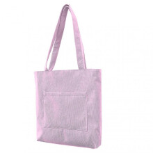 (Pink) Retro Corduroy-Crossbody Bag with Front Pocket Stylish Vintage Shopping Bag for Daily