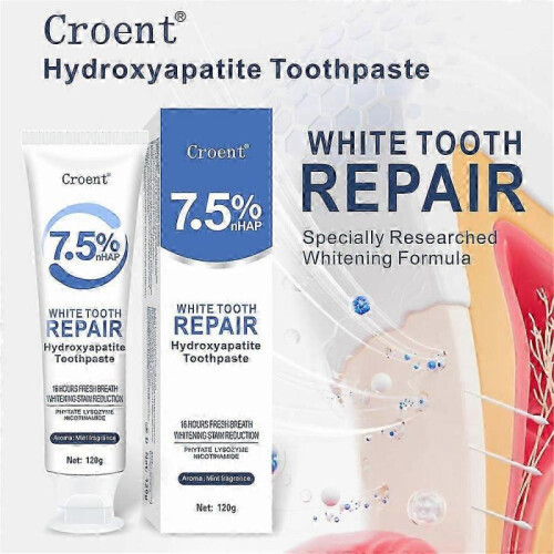 3PCS Hydroxyapatite Toothpaste for Advanced Enamel Protection, Refreshes Breath, Fluoride-Free Toothpaste for Sensitive Teeth 1