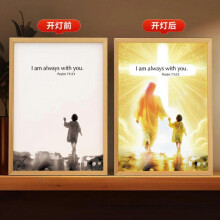 (Small size, C) Illuminated Jesus Lamp 4d LED-Christ Frame Light Illuminated Jesus Picture Christian Decorative Present