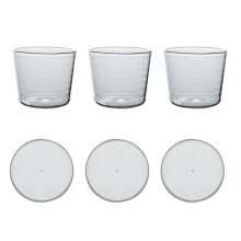 Glass Fruit Salad Bowl Transparent 3pcs 11.8*7.9*3.9in