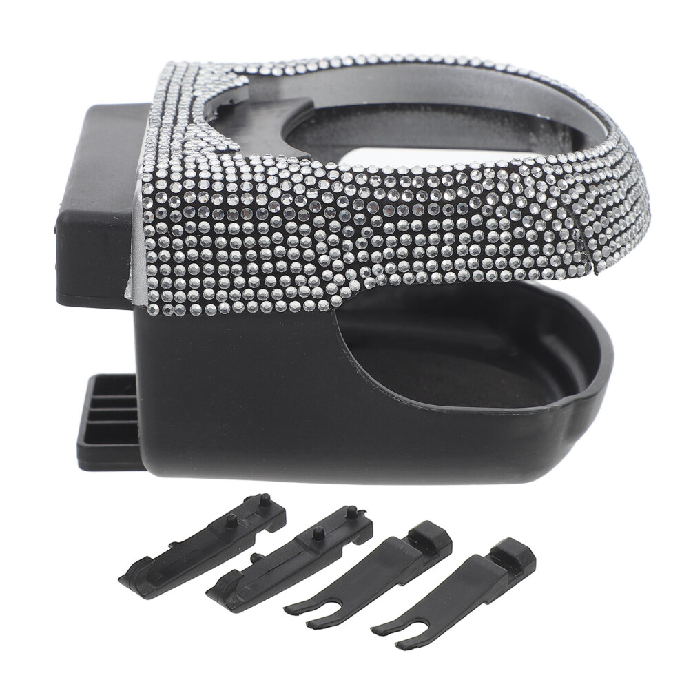 Rhinestone Car Cup Holder Air Vent Plastic Auto Drink Holder Black 063576851780