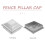 Post Cap Silber 12,2x12,2x5 Zoll 9