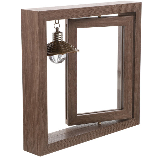 2Stk Doppelseitiger Rotierender Holz Bilderrahmen Mit Lampe 1