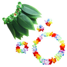 5teiliges Hula Rock Kostüm Set Mit Armbändern Stirnband