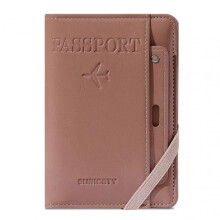 (Lotus pink) Travel Wallet Passport Holder With RFIDs Protection Ultra Slim Fashion Card Holder for Adult Teens