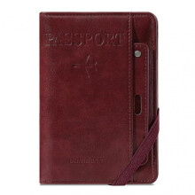 (Red Wine) Travel Wallet Passport Holder With RFIDs Protection Ultra Slim Fashion Card Holder for Adult Teens