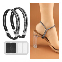 (Black Silver Diamond) High Heels Bundle-Shoelace Shiny Sweet High Heeled Shoelaces for Daily Use