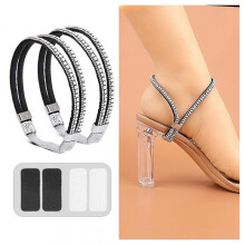 (Pearl Diamond Black) High Heels Bundle-Shoelace Shiny Sweet High Heeled Shoelaces for Daily Use