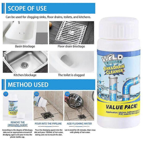 (5pcs) 110g Powerful Sink Drain/Sink Cleaner Instants Powerful Pipe Dredging Agents for Bathroom Kitchen 1